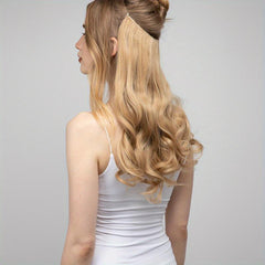 Long Straight Hair Pieces Synthetic Fishing Line Hair Extensions Daily Use