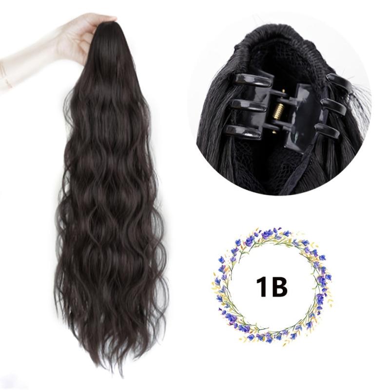 Curly Wavy Claw Ponytail Hair Extensions Natural Looking