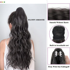 Curly Wavy Claw Ponytail Hair Extensions Natural Looking
