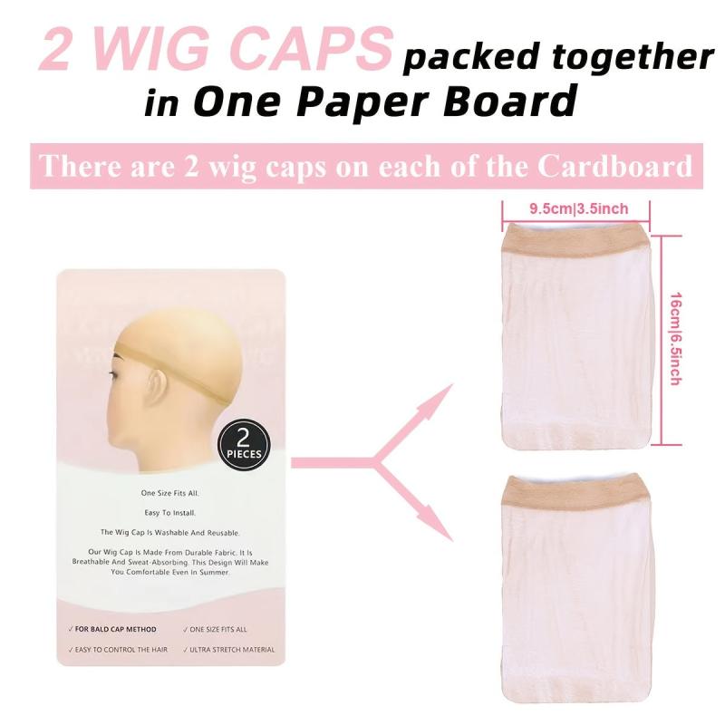 20 PCS Nylon Stocking Wig Cap Thin Bald Cap For Women Strap Elastic Band