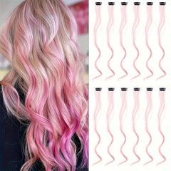 12pcs Colorful Curly Wavy Hair Extensions Clip In - Party Cosplay Halloween
