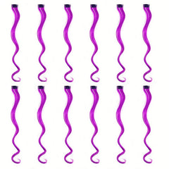 12pcs Colorful Curly Wavy Hair Extensions Clip In - Party Cosplay Halloween