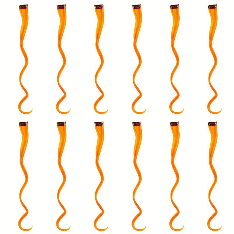 12pcs Colorful Curly Wavy Hair Extensions Clip In - Party Cosplay Halloween