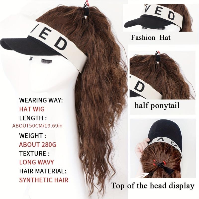 Hat Wigs Synthetic Curly Hair Wigs + Cap 50 8 Cm