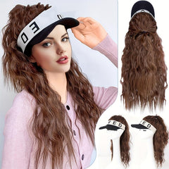 Hat Wigs Synthetic Curly Hair Wigs + Cap 50 8 Cm