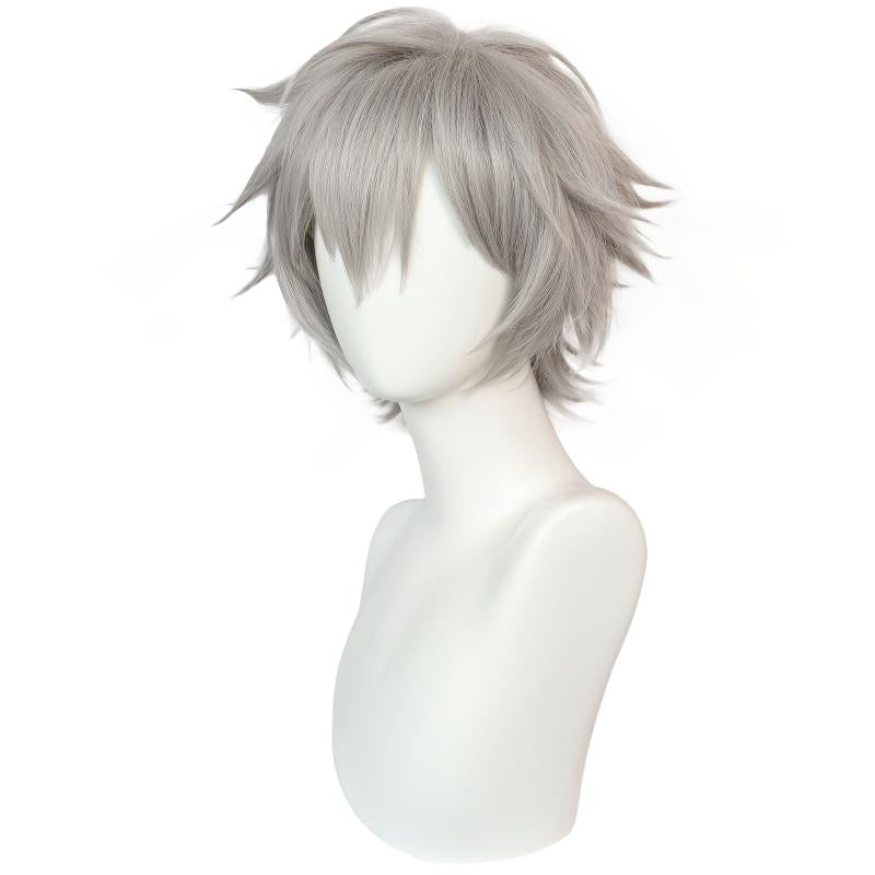 Short Gray Straight Synthetic Cosplay Wig For Halloween