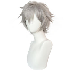 Short Gray Straight Synthetic Cosplay Wig For Halloween