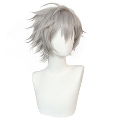 Short Gray Straight Synthetic Cosplay Wig For Halloween