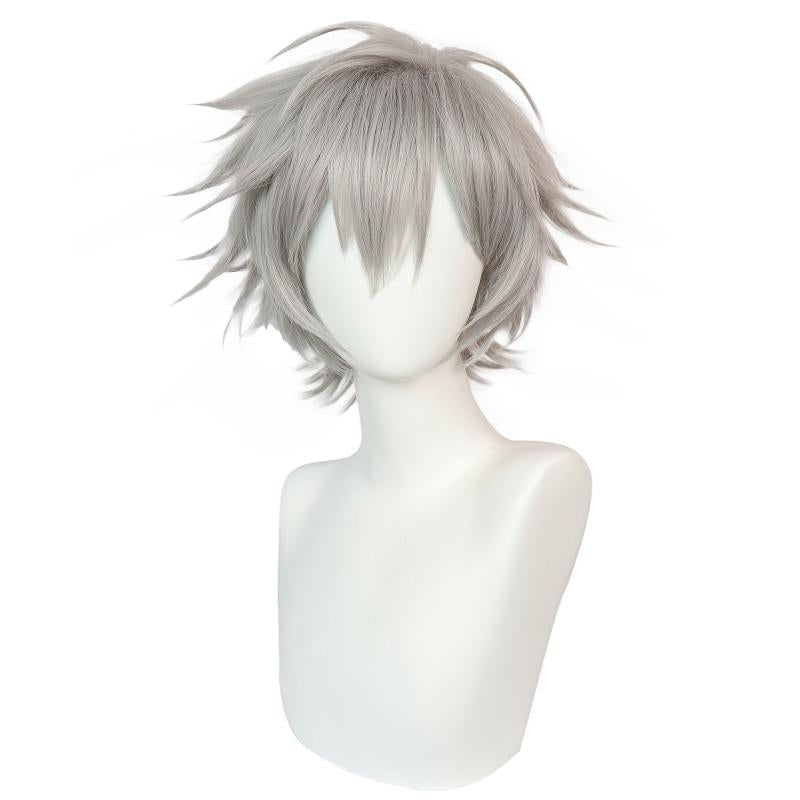 Short Gray Straight Synthetic Cosplay Wig For Halloween