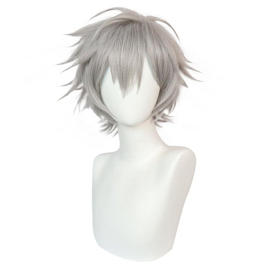 Short Gray Straight Synthetic Cosplay Wig For Halloween