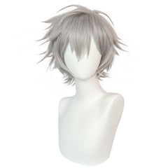 Short Gray Straight Synthetic Cosplay Wig For Halloween