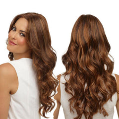 Brown Long Curly Hair Wigs Middle Fringe Wigs For Women Girls