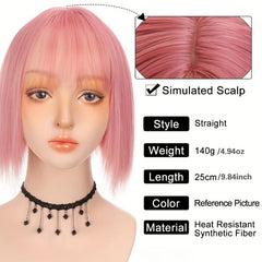 Fashionable Short Straight Synthetic Wig With Bangs For Women