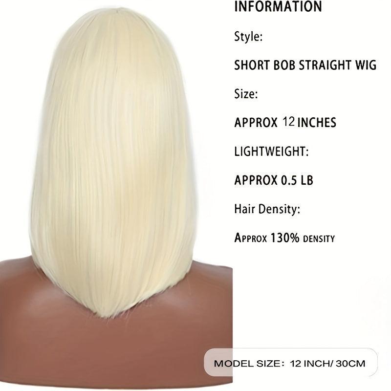 Short Blonde Bob Wig With Bangs for Women