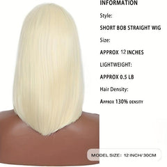 Short Blonde Bob Wig With Bangs for Women