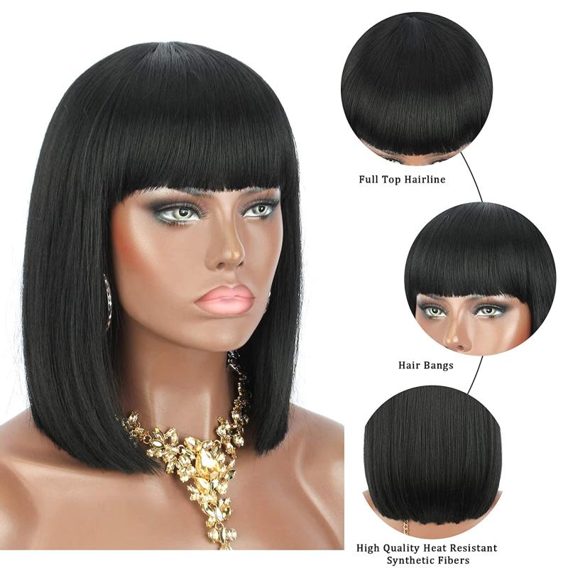 Short Blonde Bob Wig With Bangs for Women