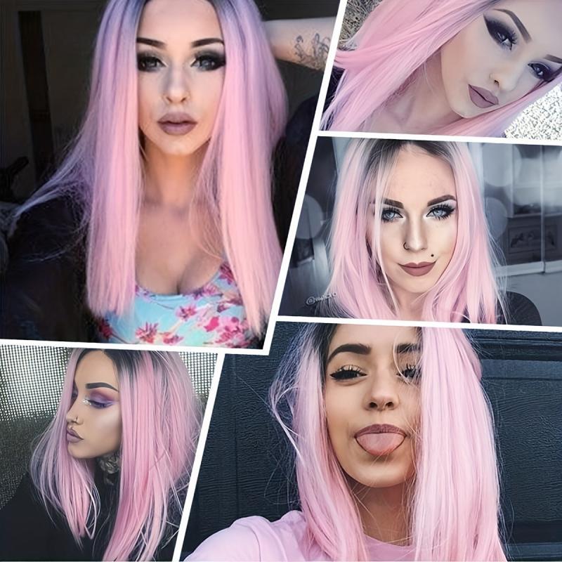 Ombre Long Straight Wig Synthetic Wig Beginners Friendly Heat Resistant