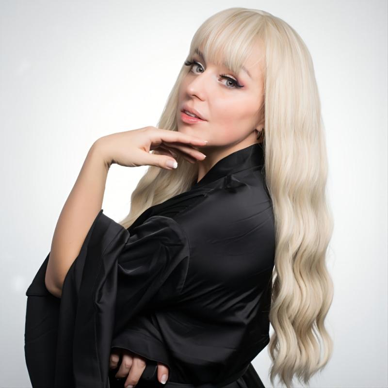 Ombre Platinum Synthetic Wavy Wig for Daily & Party Wear