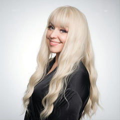 Ombre Platinum Synthetic Wavy Wig for Daily & Party Wear