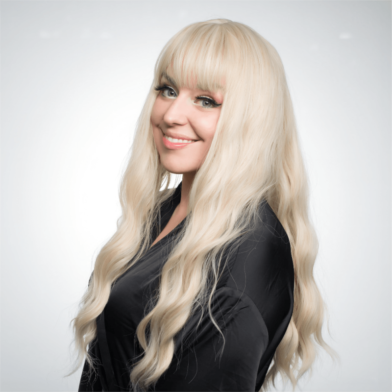 Ombre Platinum Synthetic Wavy Wig for Daily & Party Wear