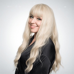 Ombre Platinum Synthetic Wavy Wig for Daily & Party Wear
