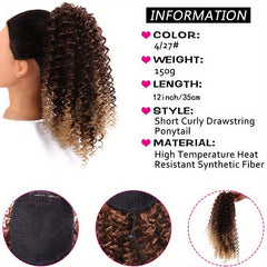 Short Drawstring Ponytail Afro Kinky Curly Hair Extension