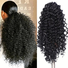 Short Drawstring Ponytail Afro Kinky Curly Hair Extension