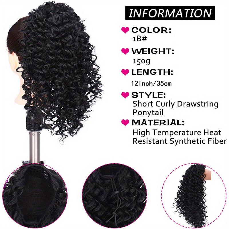 Short Drawstring Ponytail Afro Kinky Curly Hair Extension