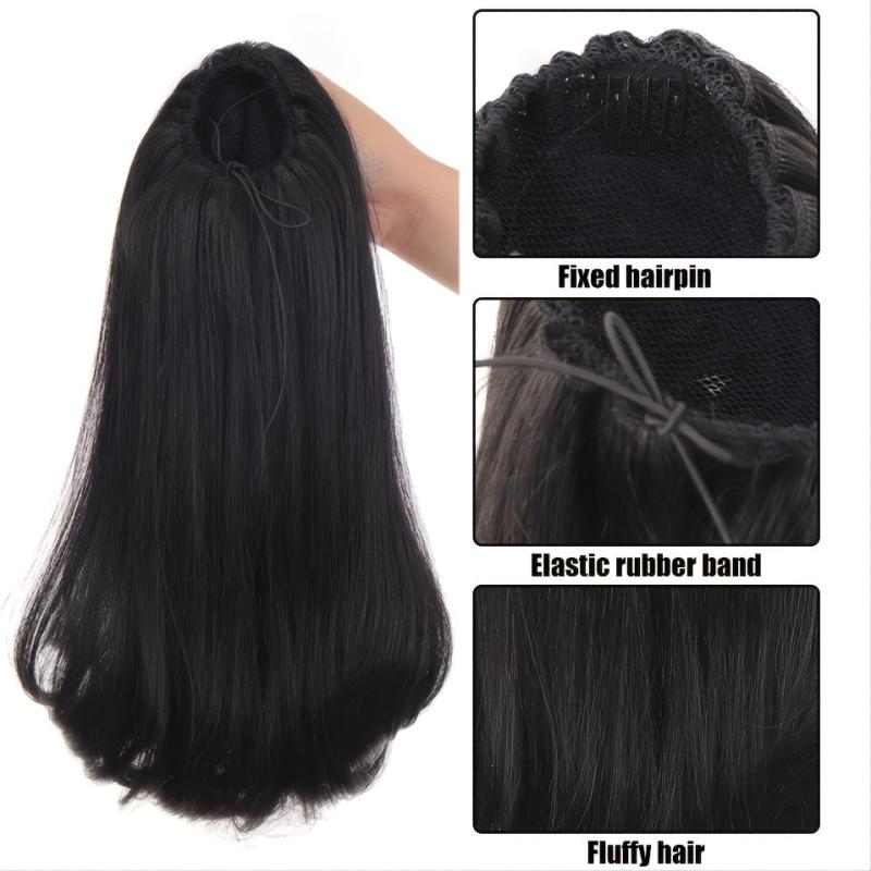 Medium Long Drawstring Ponytail Extensions for Daily Use