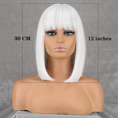 Short Bob Cut Wigs for Women Synthetic Hair Halloween Party