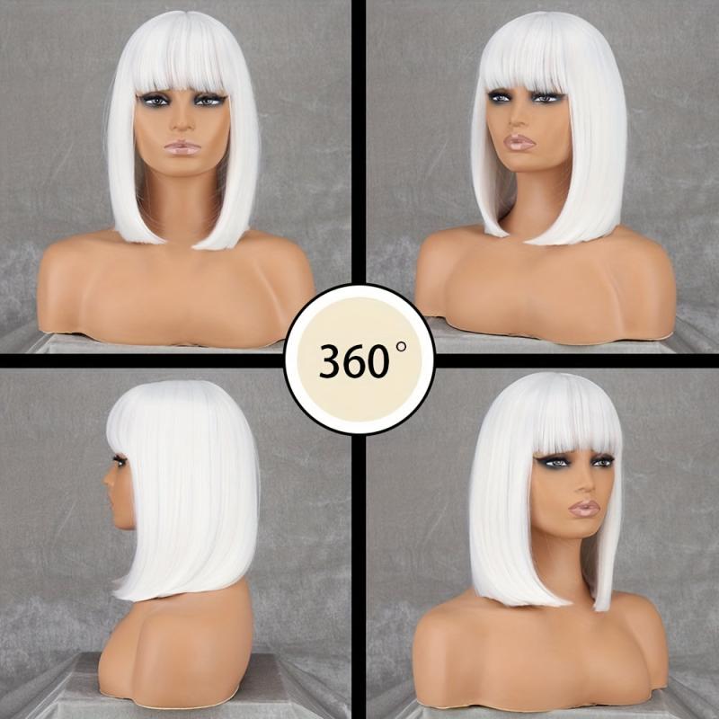 Short Bob Cut Wigs for Women Synthetic Hair Halloween Party