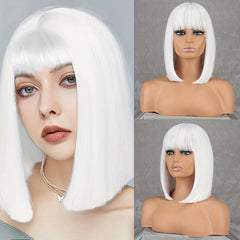Short Bob Cut Wigs for Women Synthetic Hair Halloween Party