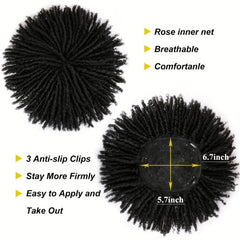 24cm Synthetic Dreadlock Hair Topper with Clips Locs Braided Half Wig