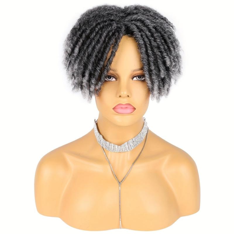 24cm Synthetic Dreadlock Hair Topper with Clips Locs Braided Half Wig