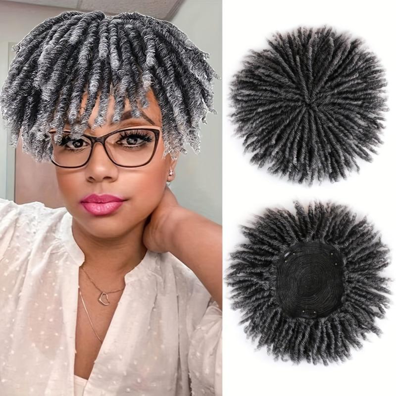 24cm Synthetic Dreadlock Hair Topper with Clips Locs Braided Half Wig