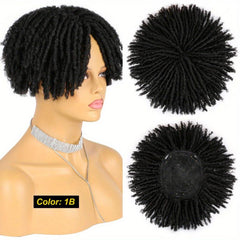 24cm Synthetic Dreadlock Hair Topper with Clips Locs Braided Half Wig