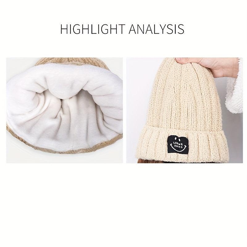 Knit Hat Wigs Long Wavy Mixed Curly Hair Extensions Wig Warm Knitted