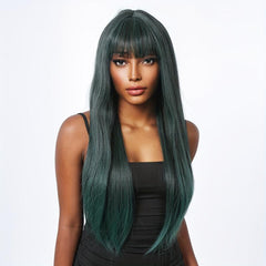 66cm Long Curly Blonde Synthetic Wig with Bangs