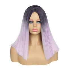 Short Straight Ombre Hot Pink Bob Wig for Women