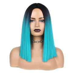 Short Straight Ombre Hot Pink Bob Wig for Women