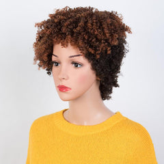 Short Dreadlock Wig Ombre Blonde Afro Kinky Curly Wig for Women