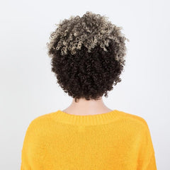 Short Dreadlock Wig Ombre Blonde Afro Kinky Curly Wig for Women
