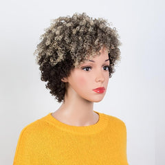 Short Dreadlock Wig Ombre Blonde Afro Kinky Curly Wig for Women