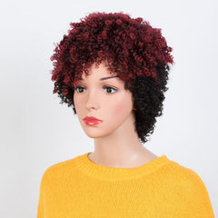 Short Dreadlock Wig Ombre Blonde Afro Kinky Curly Wig for Women