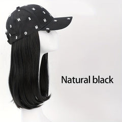 Long Straight Hair Hat Wig Baseball Wig