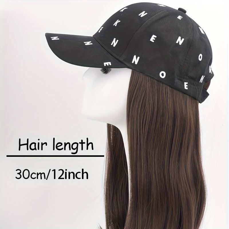 Long Straight Hair Hat Wig Baseball Wig