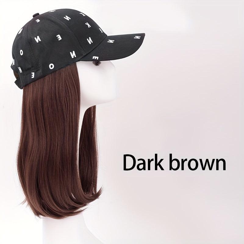 Long Straight Hair Hat Wig Baseball Wig