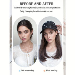 Long Straight Hair Hat Wig Baseball Wig