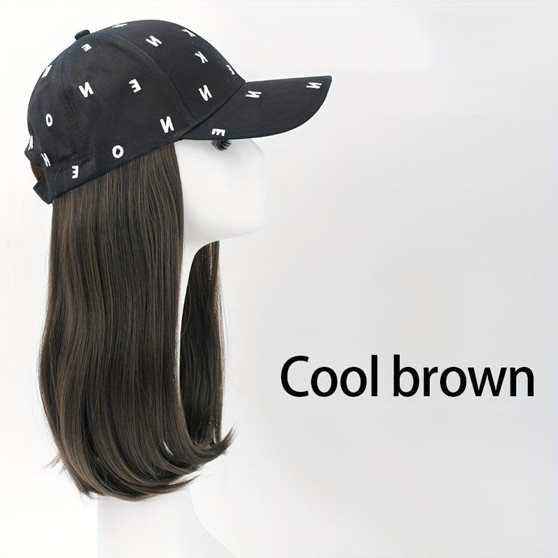 Long Straight Hair Hat Wig Baseball Wig