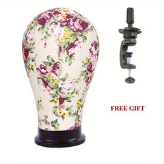 Canvas Block Head Set For Wig Display & Styling Model, Table C Stand Clamp